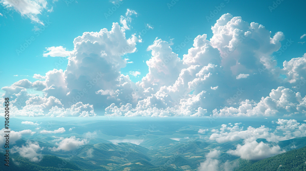 Poster An artistic rendering of a landscape where the earth and sky seamlessly merge.