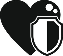 Heart protection aid icon simple vector. Health heart. Chest disease sick