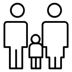 flat family iocn black and white