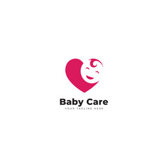 Mother and baby icon logo design vector template.