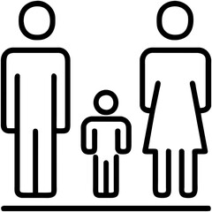 flat family iocn black and white