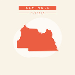 Vector illustration vector of Seminole map Florida