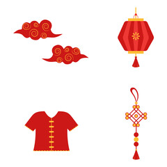 Collection of Chinese New Year. Asian Design Style. Vector Illustration