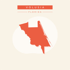 Vector illustration vector of Volusia map Florida