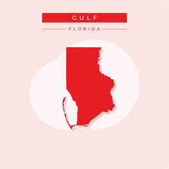 Vector illustration vector of Gulf map Florida