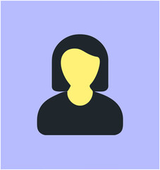 Girl Flat icon colorful vector