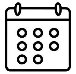 Calender flat icon black and white