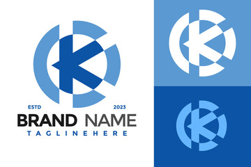Letter K Minimalist Unique Logo design vector symbol icon illustration