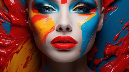 Colorful make up composition