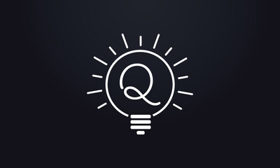 Bulb logo and Electricity fiber icon. Idea icon Letter design and bulb logo. Idea bulb symbol