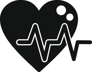 Heart rate beat icon simple vector. Healthy person. Impact aged body