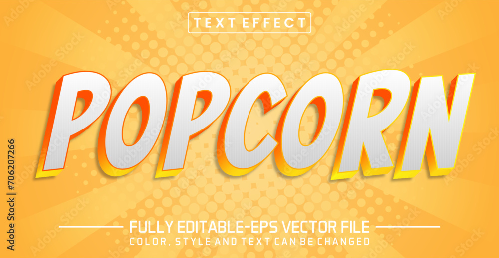 Poster popcorn text editable style effect