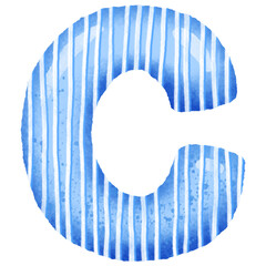 C alphabet ,The blue letter and have white stripes. alphabet png clipart.