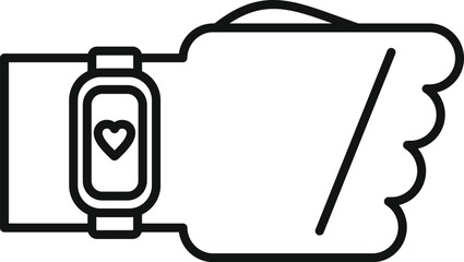 Palpitating fitness band icon outline vector. Health effect. Pain heart