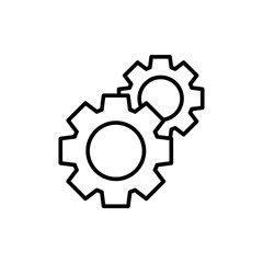 Setting outline icons, minimalist vector illustration ,simple transparent graphic element .Isolated on white background