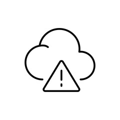 Cloud alert outline icons, minimalist vector illustration ,simple transparent graphic element .Isolated on white background