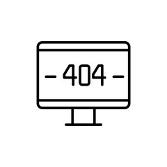 Monitor error outline icons, minimalist vector illustration ,simple transparent graphic element .Isolated on white background