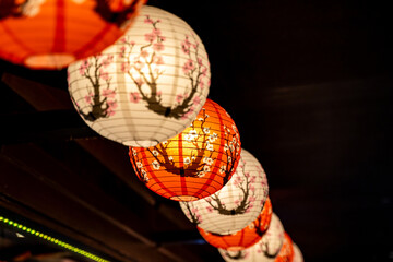 Japanese Floral Paper Lantern. Japantown in San Francisco