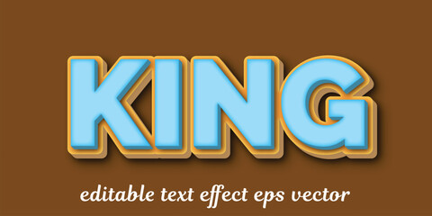 King 3d Text Effect Editable 3D Style eps vector