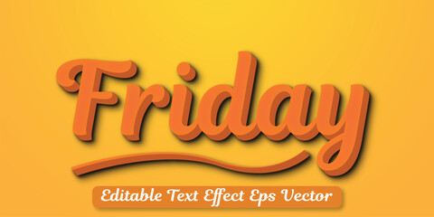 Friday 3d Text Effect Editable 3D Style eps vector