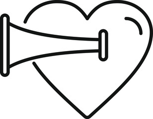 Heart rate sound icon outline vector. Aorta healthy effect. Body female