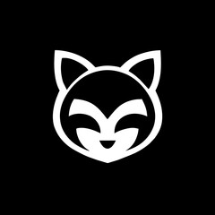 cute cat face logo design