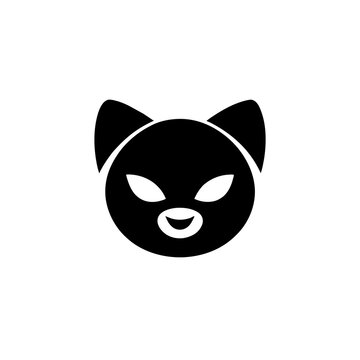 cute cat face logo design