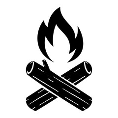 Campfire outdoor camping vector illustration