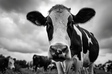 Cows in the field - obrazy, fototapety, plakaty