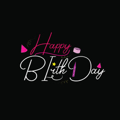 Happy Birthday greeting card with lettering design
