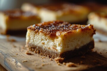 Cream brule cheesecake bars. Food Mashup