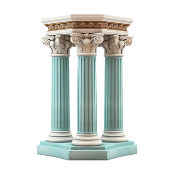 recommend clip art: Greek column arc with a classic double color scheme isolated on transparent background