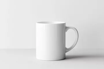Fotobehang white mug mockup with grey background © OGGYA