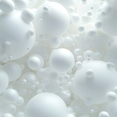 Abstract background of white soft spheres