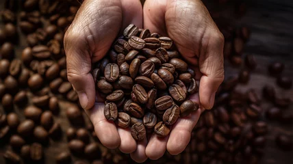 Poster コーヒー豆を持つ手 © bephoto
