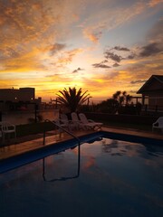 Fototapeta premium sunset over the river