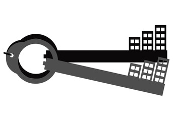 Black Real Estate Icon Isolated on White