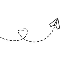 Paper Plane Dotted Line
