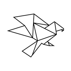 Origami Eagle Vector Logo Design Template