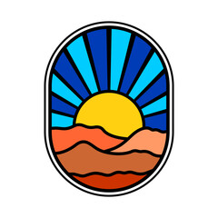 Desert Vector Logo Design Template	