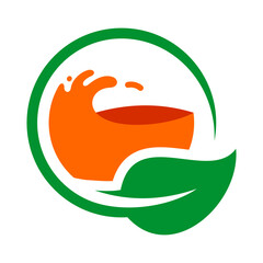 Orange Juice Vector Logo Design Template