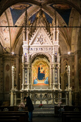 Medieval artwork with Virgin Mary in Florence, Italy