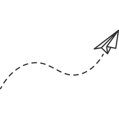 Paper Plane Dotted Line