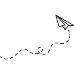 Paper Plane Dotted Line