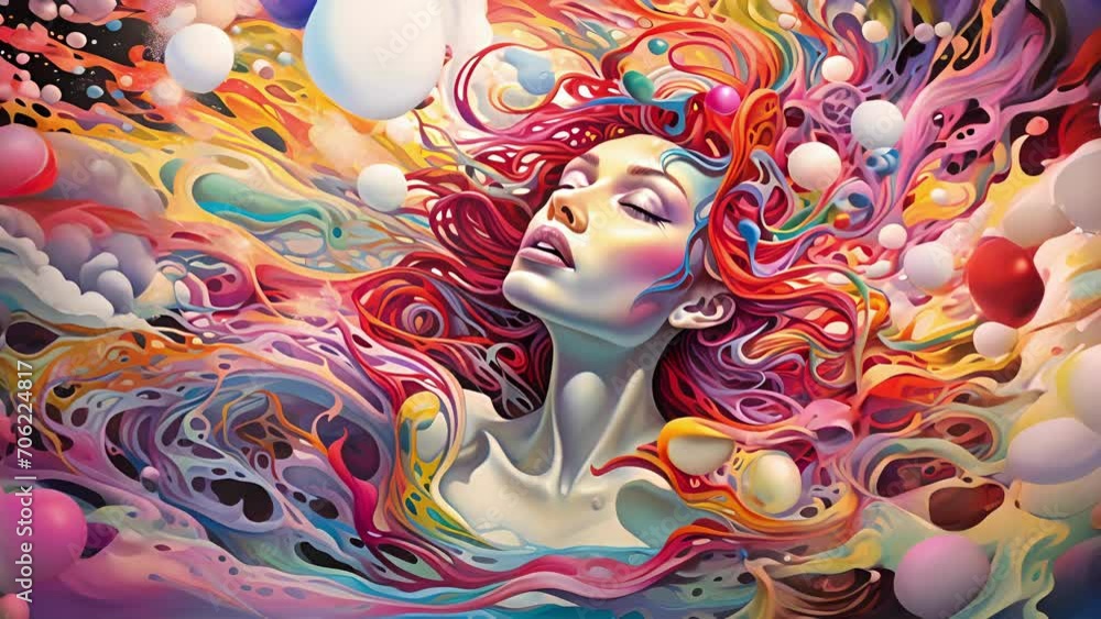 Poster Dive into a swirling ocean of psychedelic shapes and patterns, where the boundaries between dreams and reality are delightfully blurred.