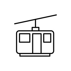 Cable car outline icons, minimalist vector illustration ,simple transparent graphic element .Isolated on white background