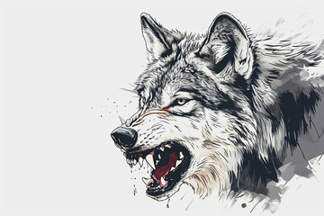 draw a wolf scribble style