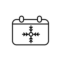 Winter season outline icons, minimalist vector illustration ,simple transparent graphic element .Isolated on white background