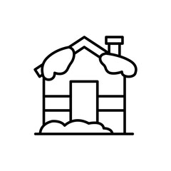 House snow outline icons, minimalist vector illustration ,simple transparent graphic element .Isolated on white background