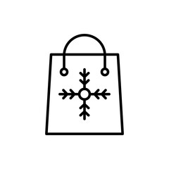 Winter bag outline icons, minimalist vector illustration ,simple transparent graphic element .Isolated on white background